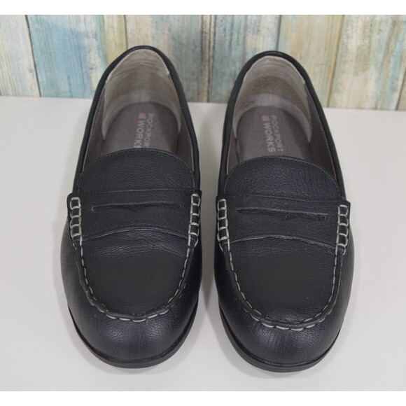 Rockport Works Women's Size 9 (W) Top Shore Steel Toe Penny Loafers Black - Picture 2 of 10
